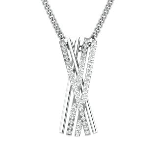 Anna Criss Cross Diamond Pendant For Office Wear